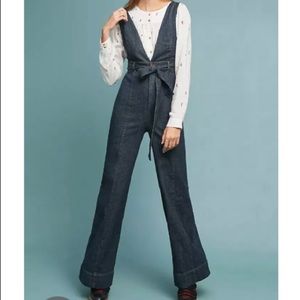 Anthropologie denim jumpsuit